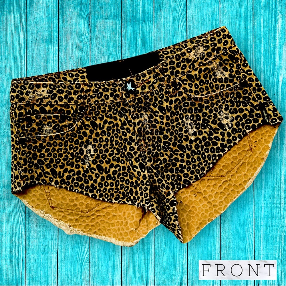 Leopard Print Cut Off Shorts - One Teaspoon